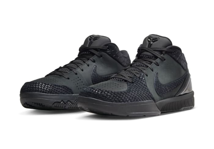 Side view of Kobe Bryant's black Nike sneakers.